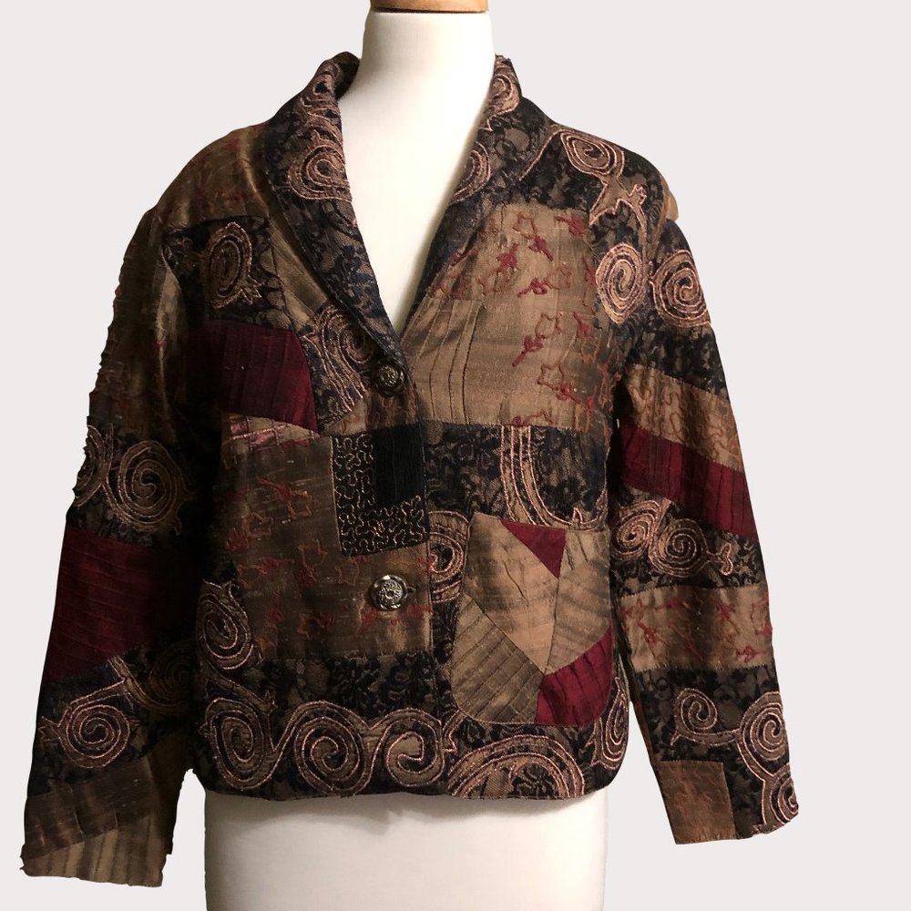 Coldwater Creek Patchwork Silk blend Jacket